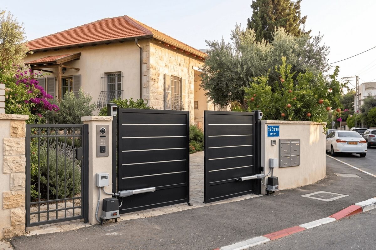 התקנת זרוע ומנוע לשער כנף